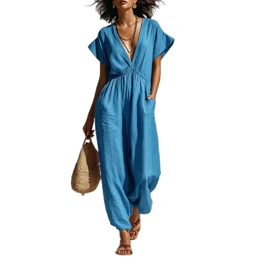 Blue relaxed jumpsuit from Chic Trendy Boutique