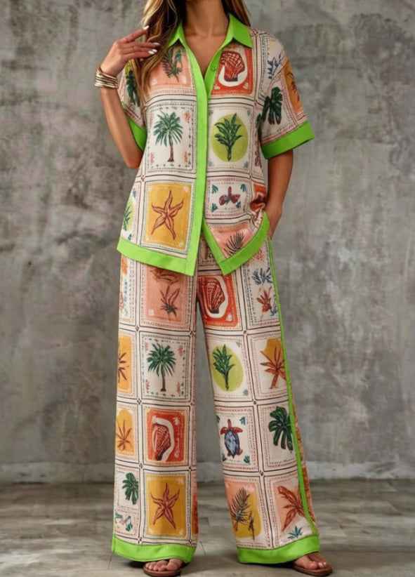 Colorful illustrated resort set curated by Chic Trendy Boutique
