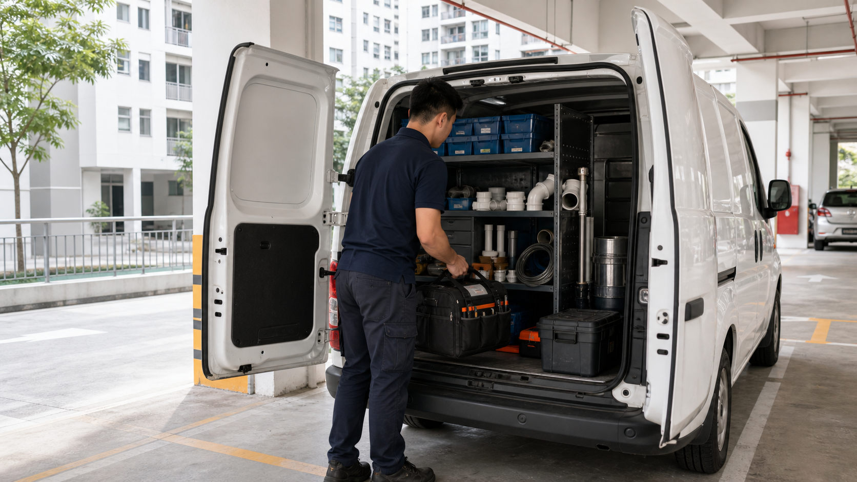 Flowline plumbing service van prepared for Singapore coverage